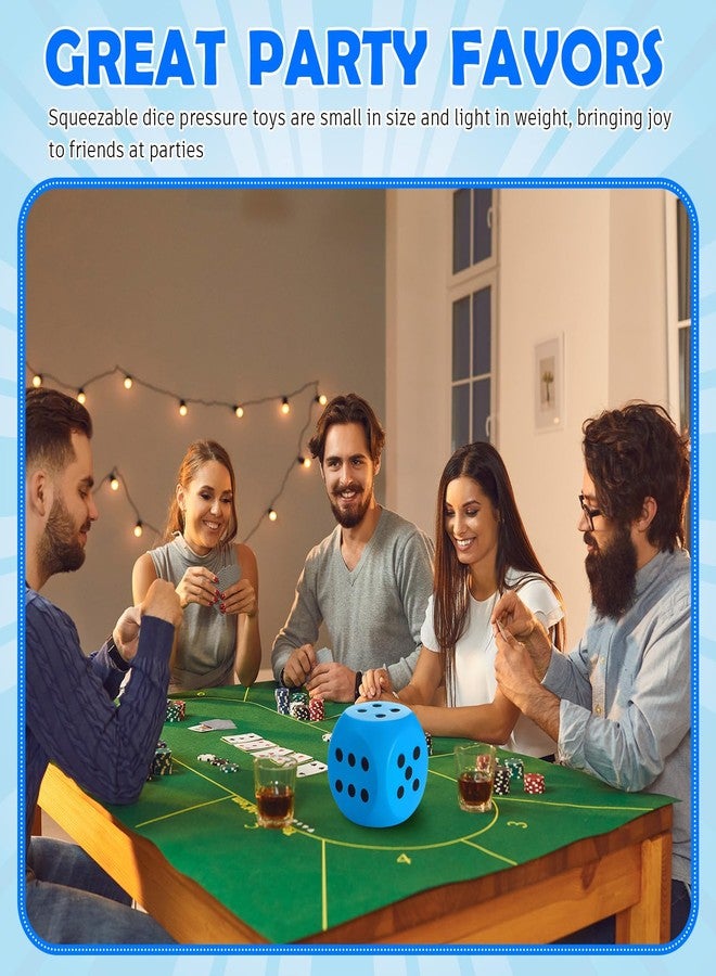 Zomiboo Large 5 Inch Foam Dice, Jumbo 6 Sided Giant Dice for Casino Party & Classroom, Anxiety Stress Relieve Ball Toy Gifts for Adults Kids Board Game to Get Your Lucky Numbers(Blue) - Image 3